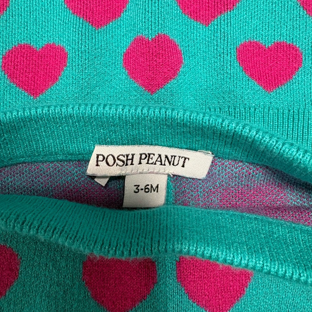 Posh Peanut Queen of Hearts Sweater Pants Set 3-6M EUC - Picture 4 of 6
